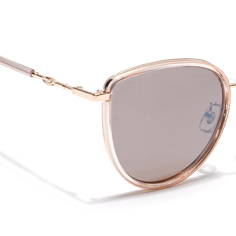 Voyage Select Cateye Sunglasses (Light Brown Lens | Golden & Nude Frame - SLPMG6247)