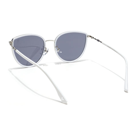 Voyage Select Cateye Sunglasses (Black Lens | Silver & White Frame - SLPMG6249)