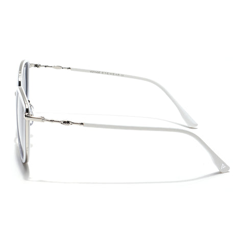 Voyage Select Cateye Sunglasses (Black Lens | Silver & White Frame - SLPMG6249)