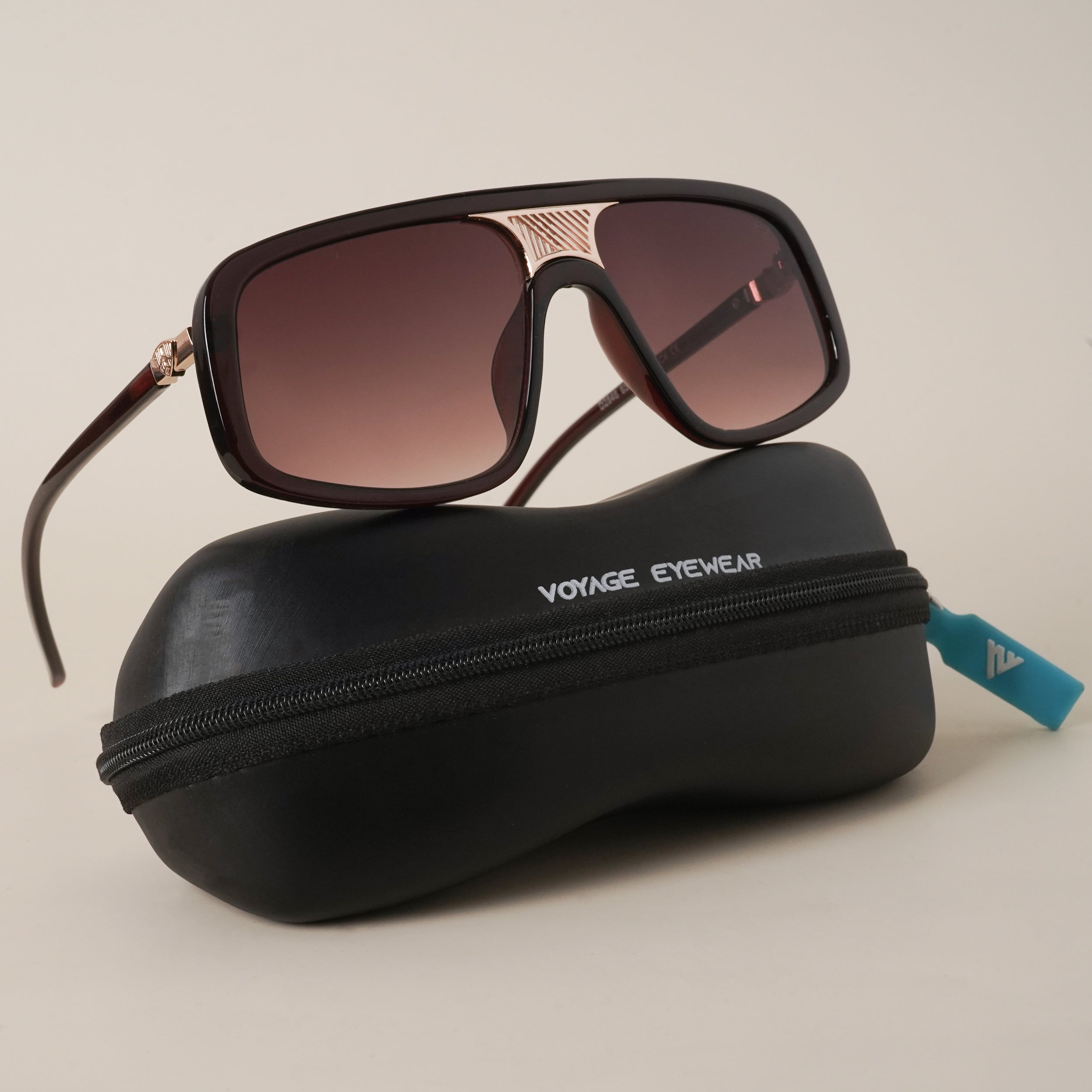 Voyage Brown Wayfarer Sunglasses for Men & Women - MG4017