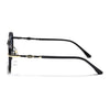 Shadow | Black & Gloden Round Sunglasses | Blue & Clear Lens - MG6729