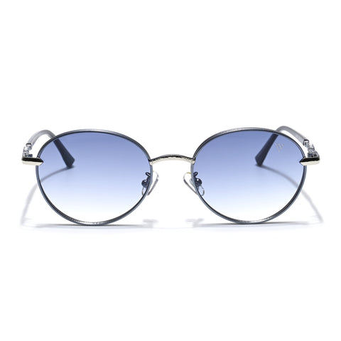 Shadow | Silver Round Sunglasses | Blue & Clear Lens - MG6731