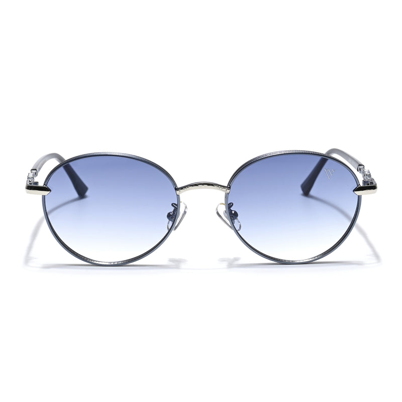 Shadow | Silver Round Sunglasses | Blue & Clear Lens - MG6731