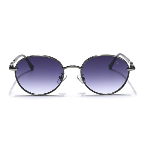 Shadow | Silver Round Sunglasses | Grey & Clear Lens  - MG6732