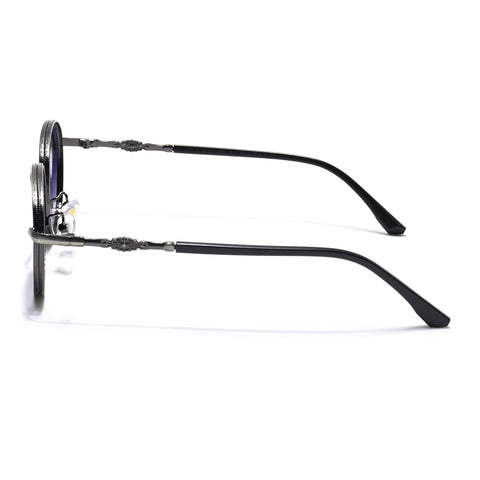 Shadow | Silver Round Sunglasses | Grey & Clear Lens  - MG6732