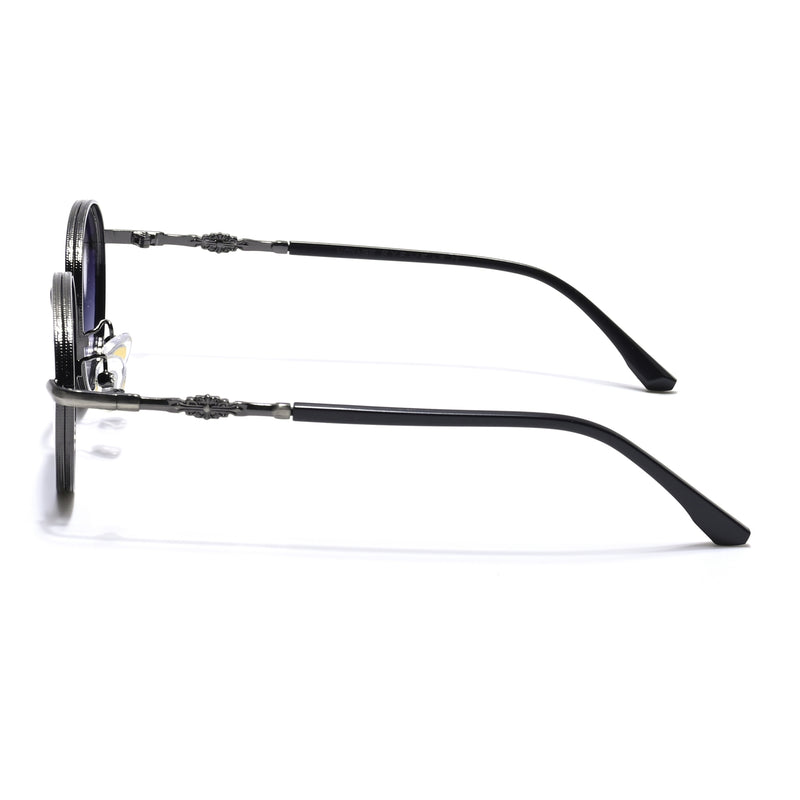 Shadow | Silver Round Sunglasses | Grey & Clear Lens  - MG6732