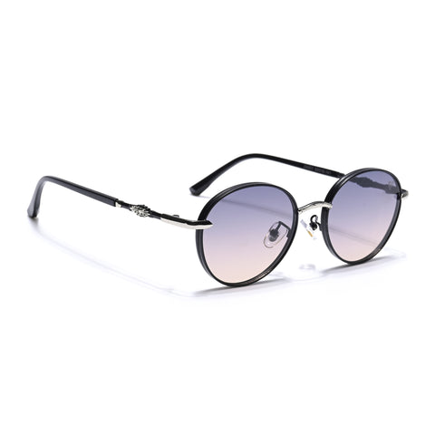 Shadow | Black Round Sunglasses | Grey & Pink Lens  - MG6733