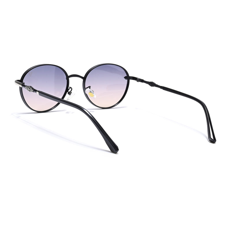 Shadow | Black Round Sunglasses | Grey & Pink Lens  - MG6733
