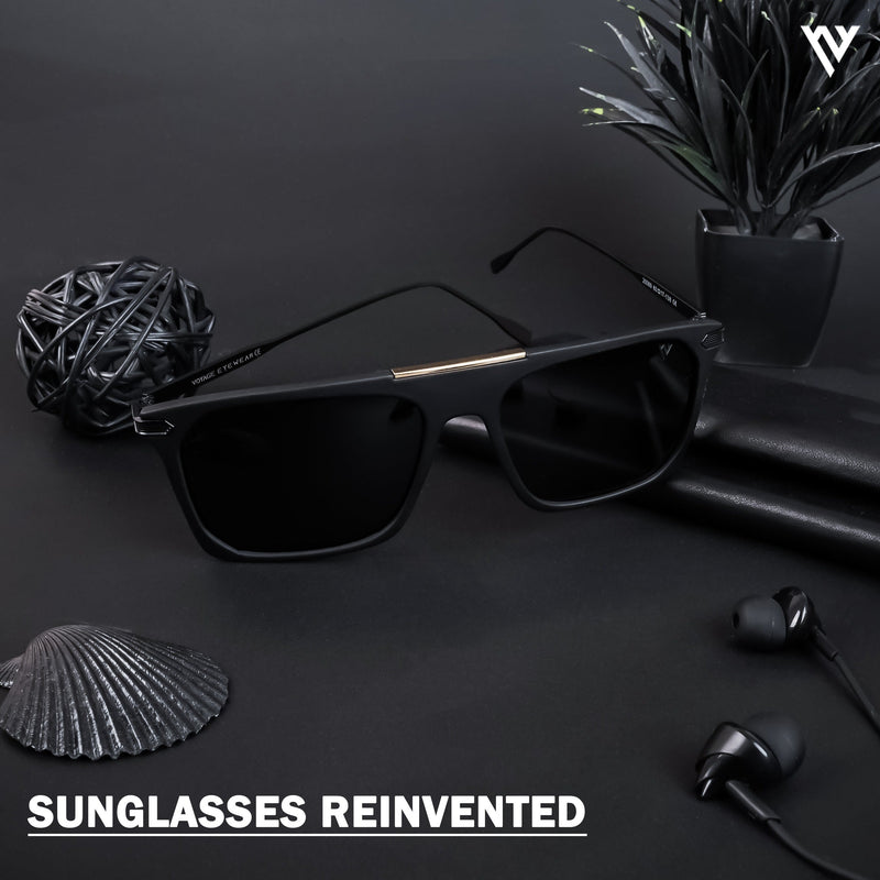 Matt Black Polarized Wayfarer Sunglasses - PMG4448