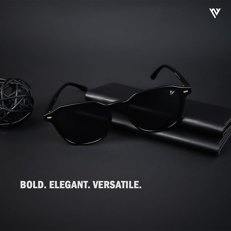 Polarized Black Round Sunglasses - PMG3720