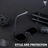 Grey & Navy Blue Polarized Wayfarer Sunglasses - PMG4483
