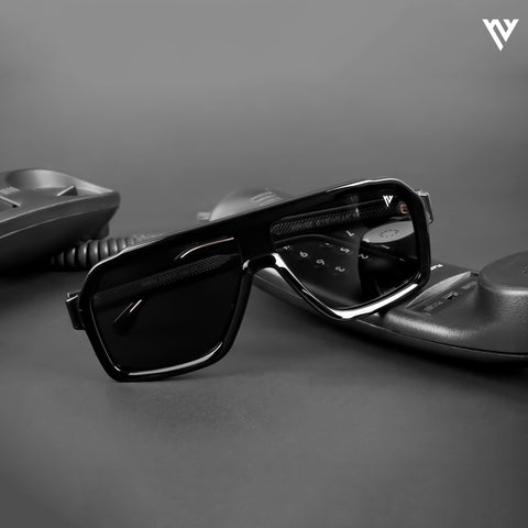 Shine Black Polarized Wrap Around Sunglasses - PMG4743