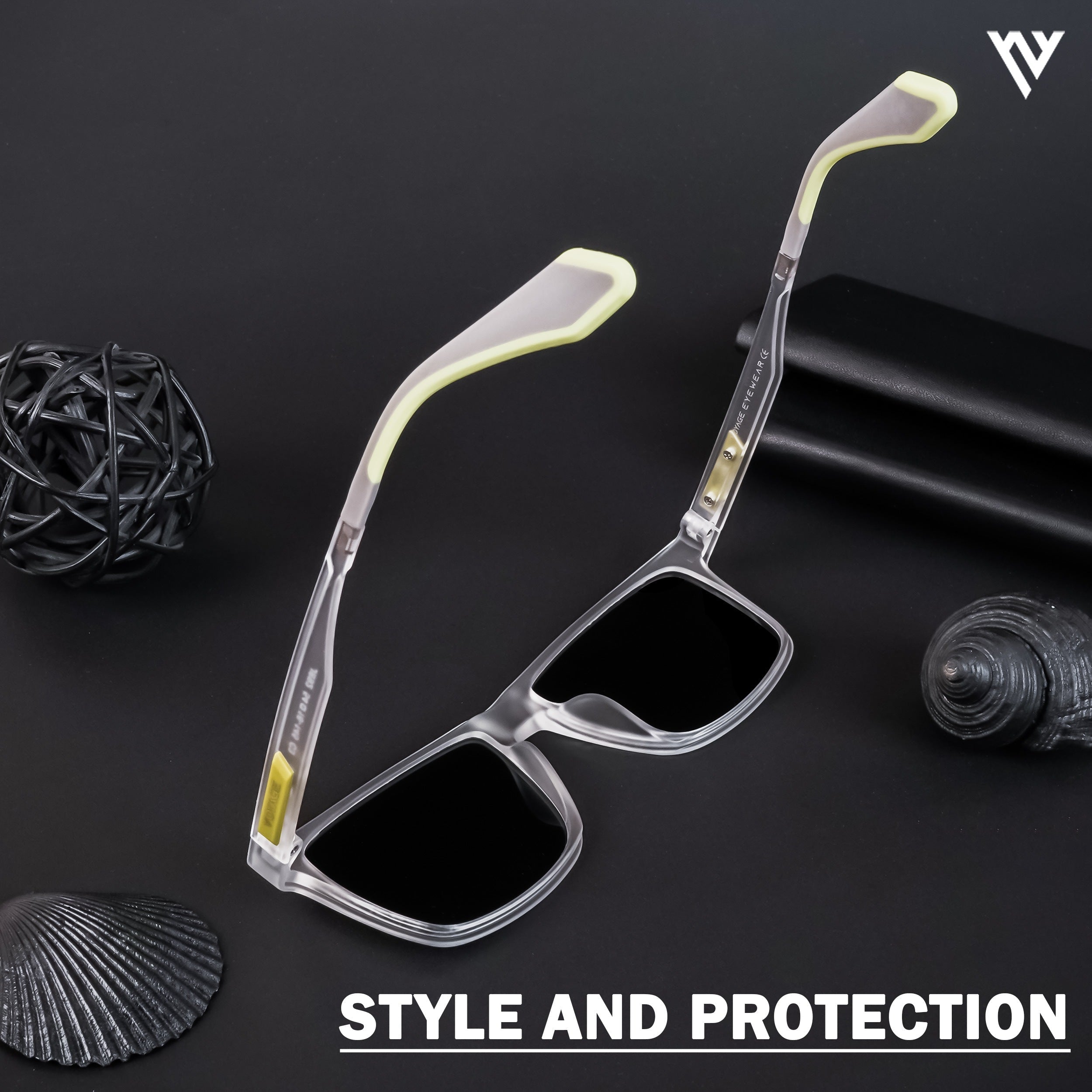 Voyage Exclusive Transparent Polarized Wayfarer Sunglasses for Men & Women (892PMG4476)