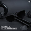 Black Polarized Cateye Sunglasses - PMG4586