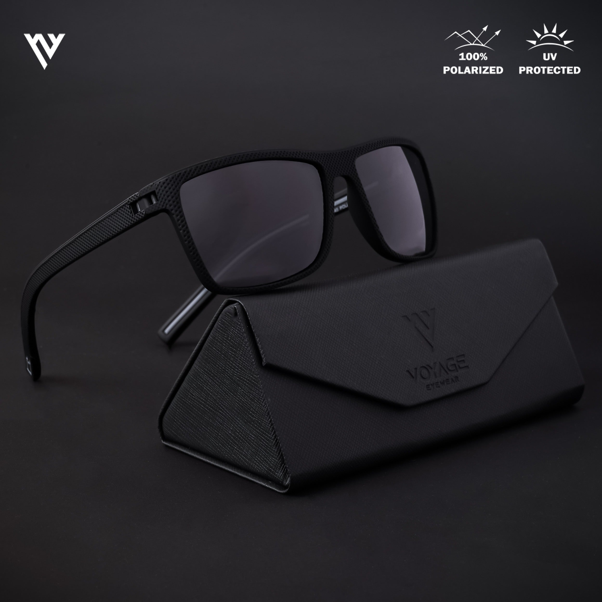 Black Polarized Wayfarer Sunglasses - PMG4295