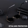 Wayfarer Golden & Black Polarized Sunglasses - PMG4480