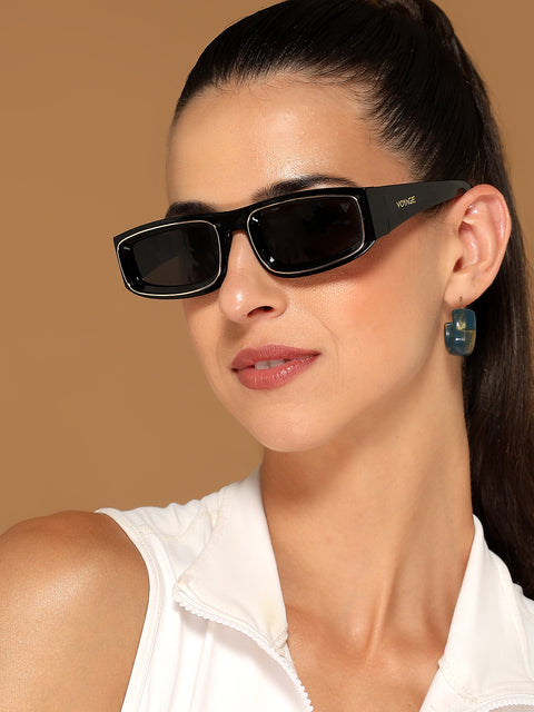 Old Smuggler | Shine Black Unisex Sunglasses | Black Lens - MG6575