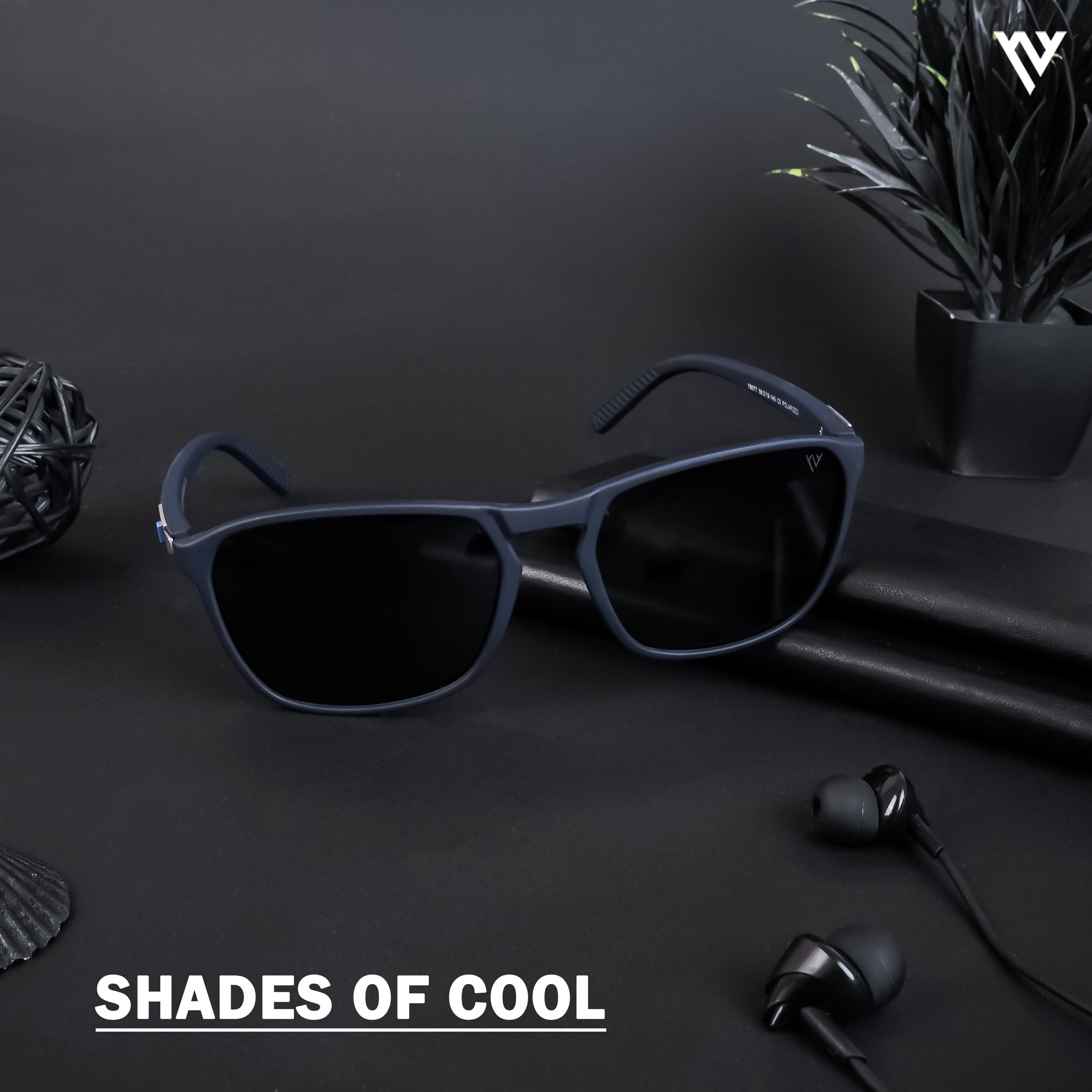 Navy Blue Polarized Wayfarer Sunglasses - PMG4305