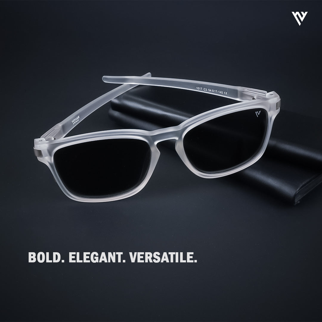 Aegis | Black & Transparent Polarized Wayfarer Sunglasses - PMG3975