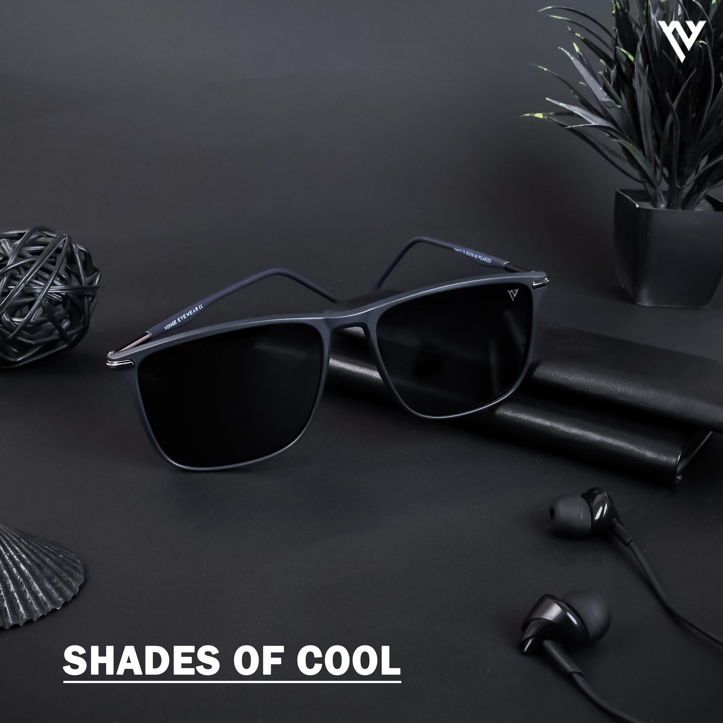 Voyage Exclusive Navy Blue Polarized Wayfarer Sunglasses for Men & Women - PMG4301