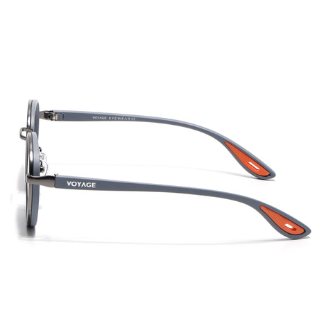 Pilot | Grey Round Polarized Sunglasses | Black Lens - PMG6673