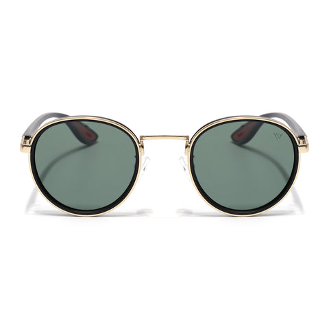 Pilot | Golden Round Polarized Sunglasses | Olive Lens - PMG6675