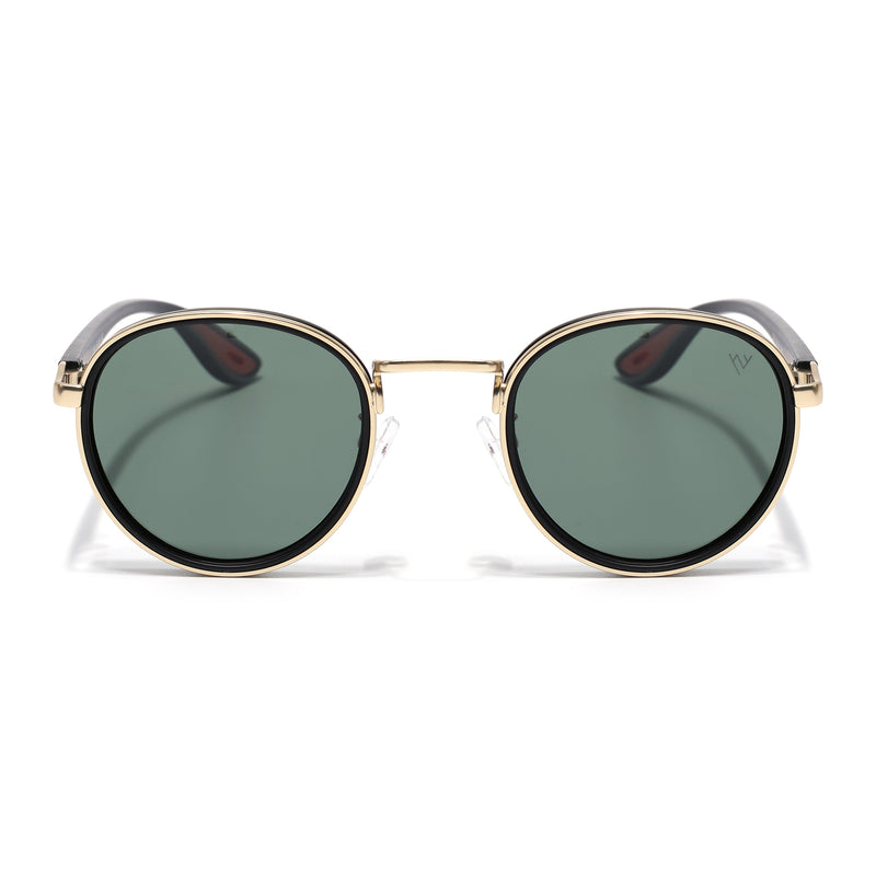 Pilot | Golden Round Polarized Sunglasses | Olive Lens - PMG6675