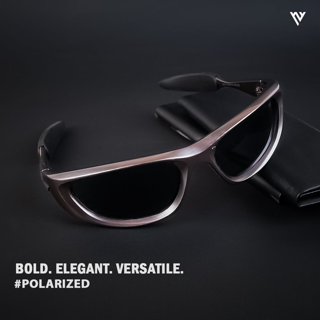 Voyage Exclusive Copper & Black Polarized Wrap Around Sunglasses for Men & Women - PMG4021