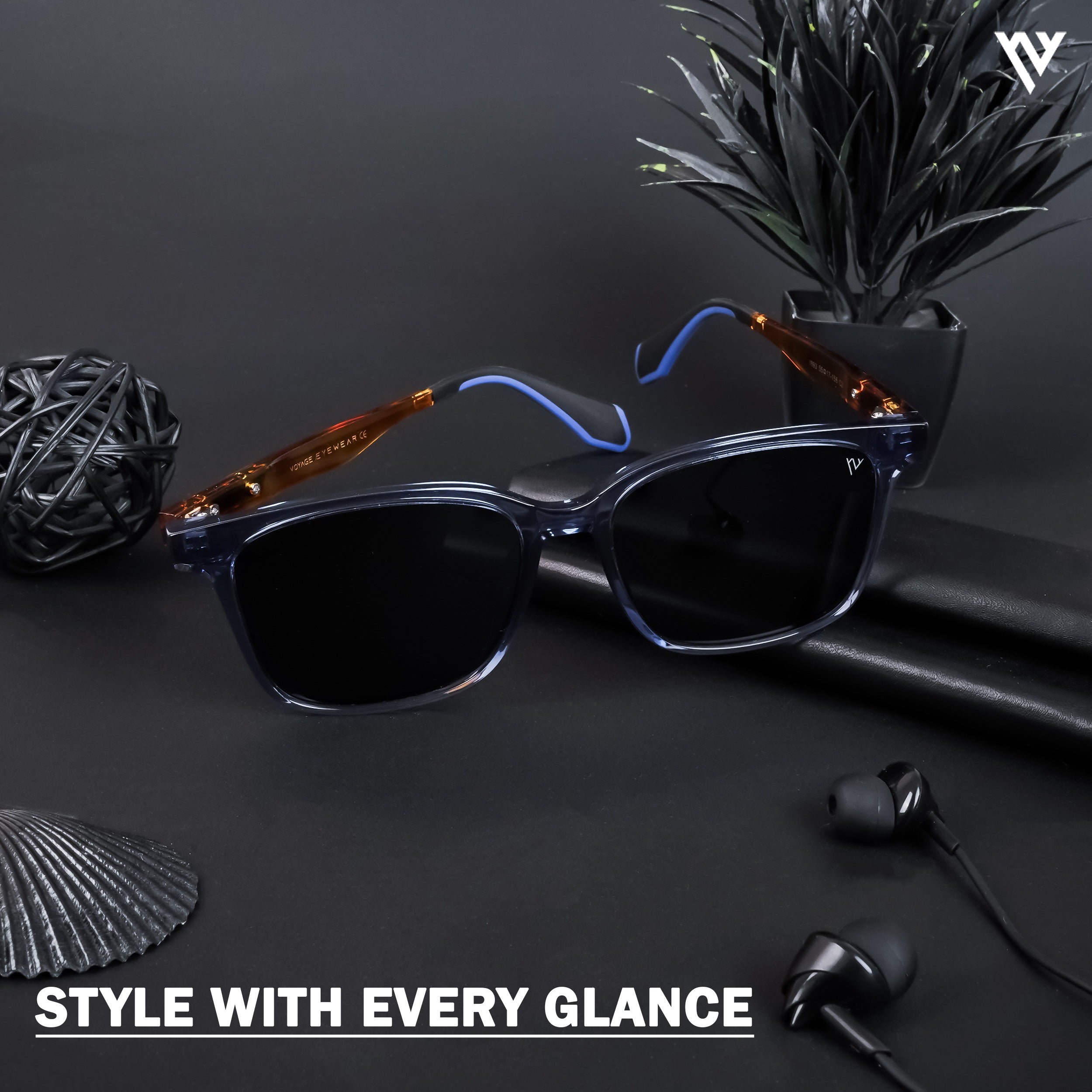Voyage Active Blue Polarized Wayfarer Sunglasses for Men & Women - PMG4461