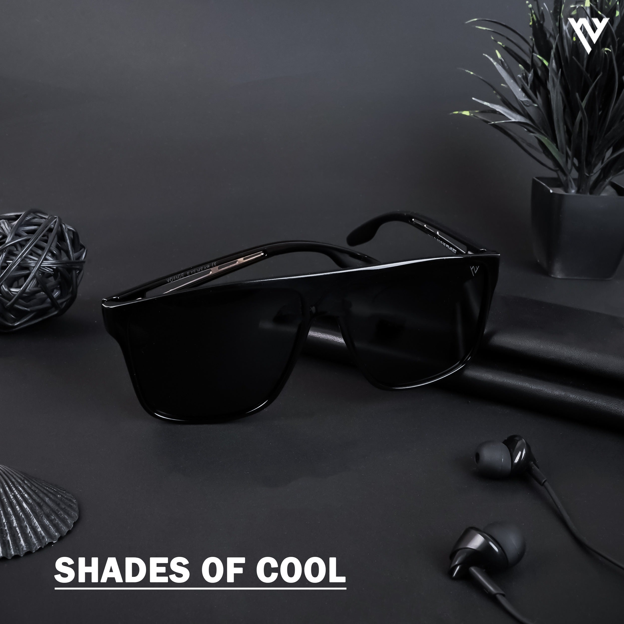 Voyage Exclusive Shine Black Polarized Wayfarer Sunglasses for Men & Women (TR8101PMG4307)