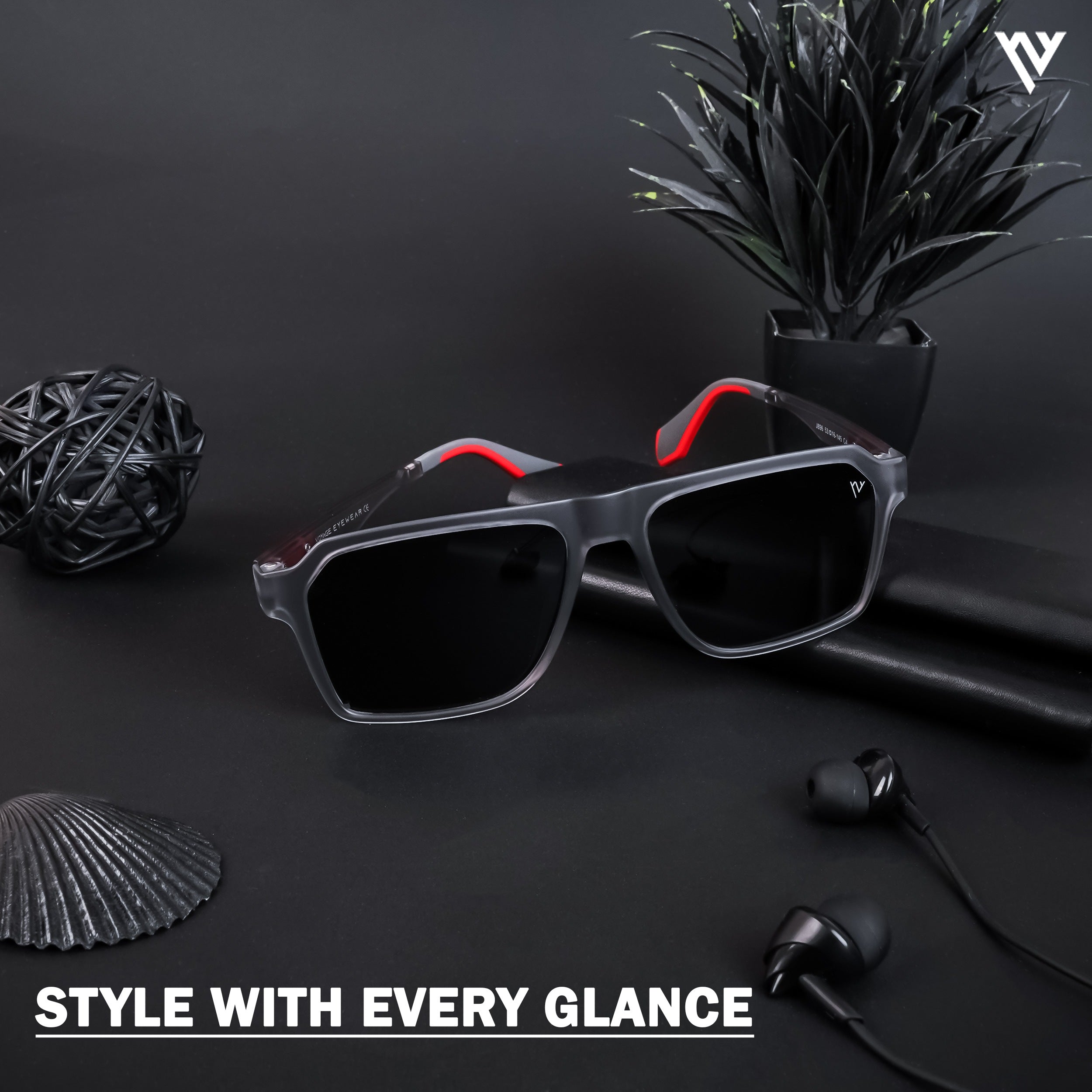 Active Grey Polarized Wayfarer Sunglasses - PMG4454