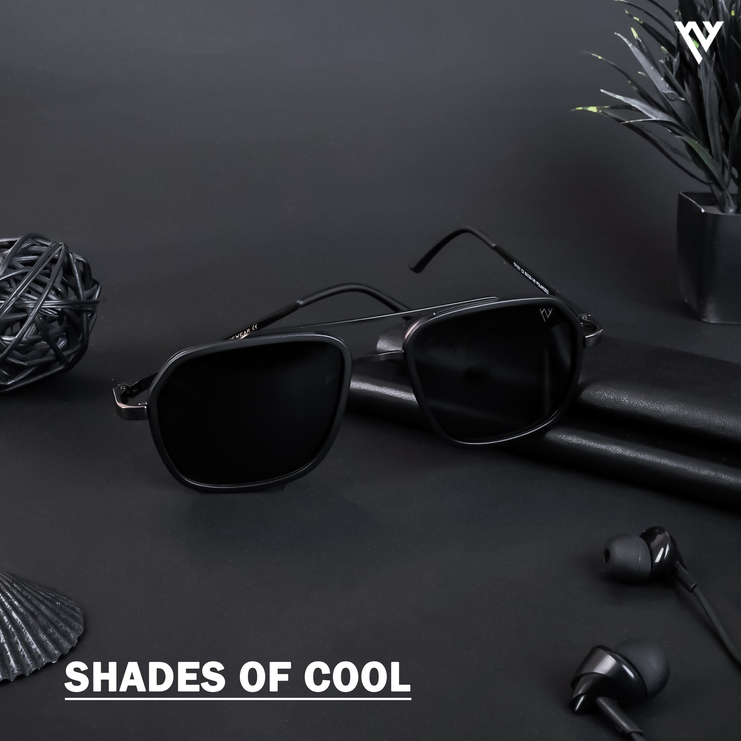 Voyage Exclusive Grey Matt Black Polarized Wayfarer Sunglasses for Men & Women (TR1001PMG4316)