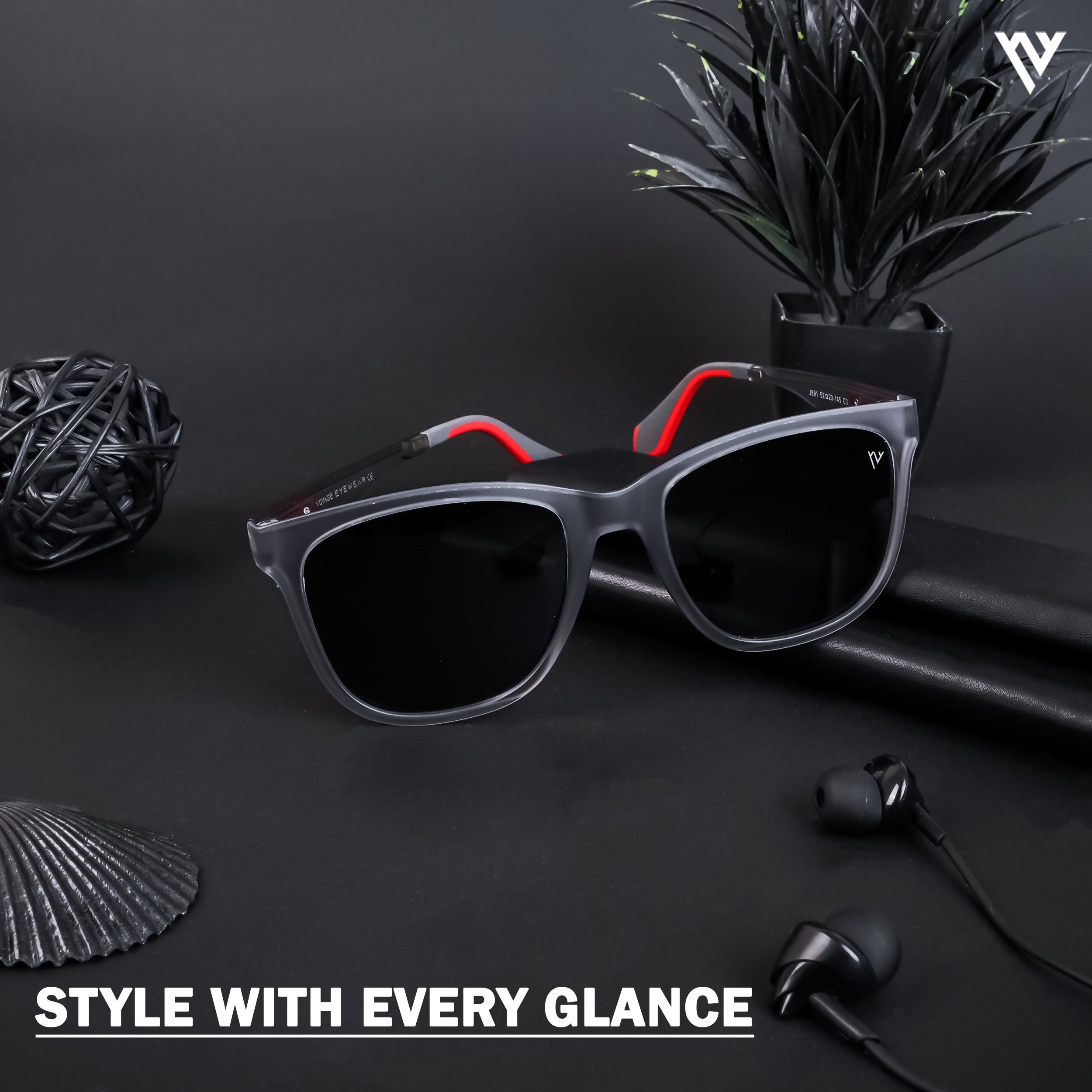 Voyage Active Grey Polarized Wayfarer Sunglasses for Men & Women - PMG4467