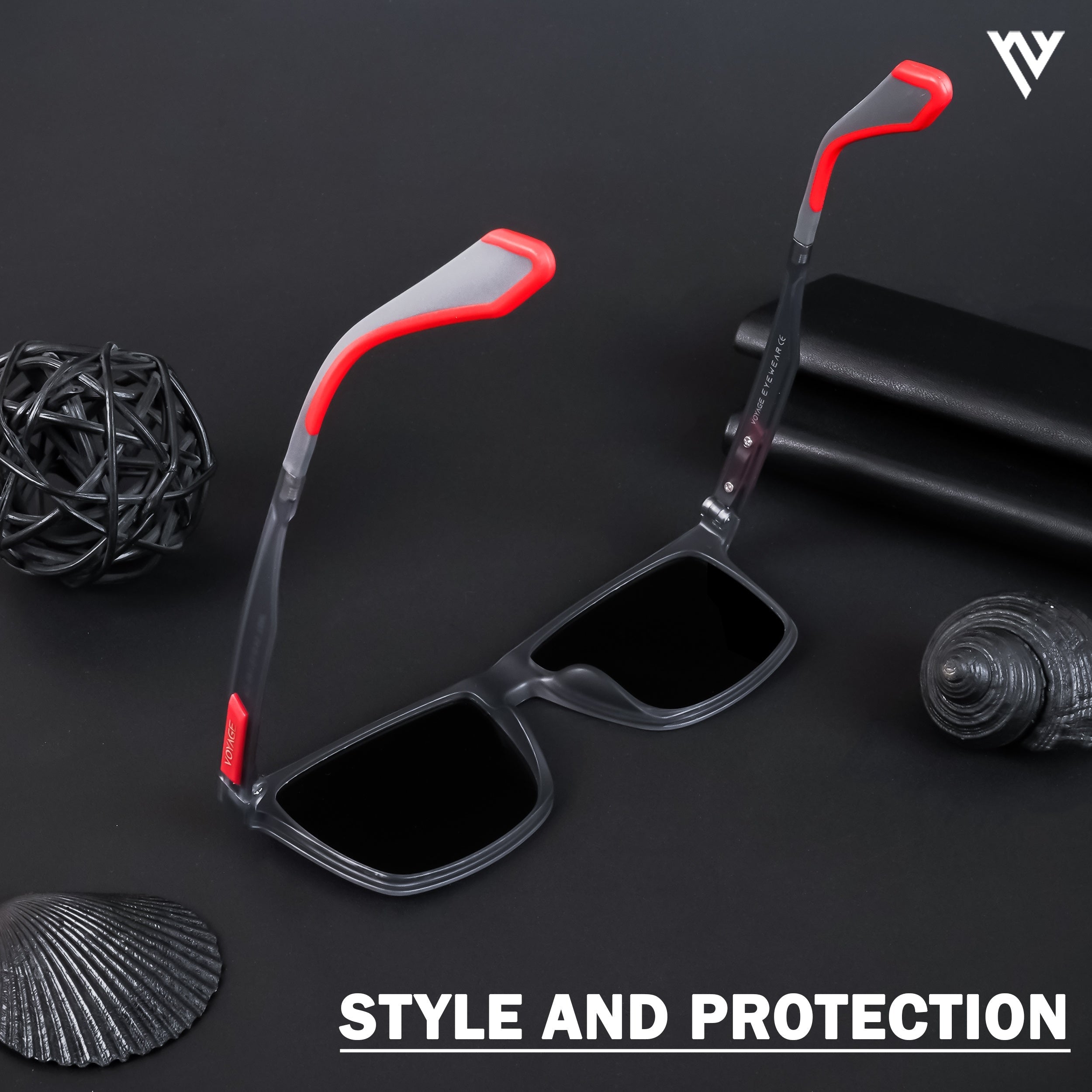 Active Grey Polarized Wayfarer Sunglasses - PMG4475