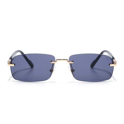 Satan | Smoked Black Rimless Sunglasses | Golden Frame - MG6616