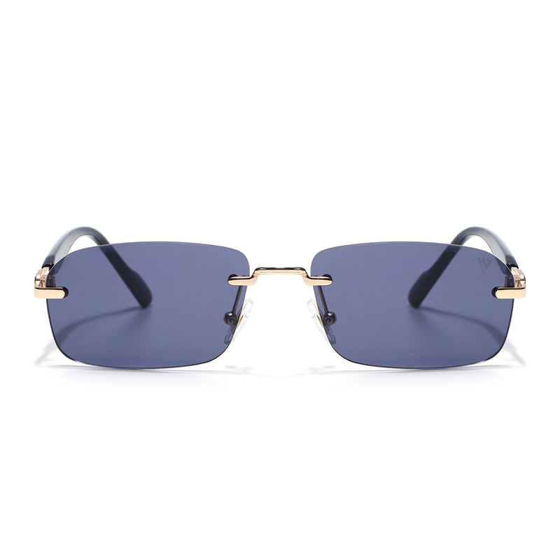 Satan | Smoked Black Rimless Sunglasses | Golden Frame - MG6616