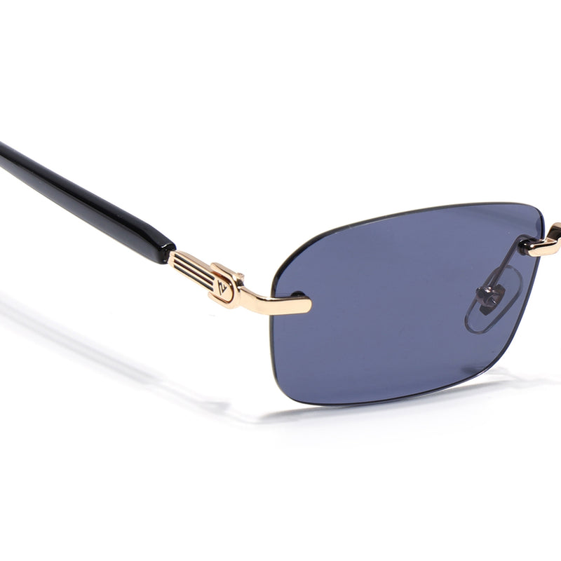 Satan | Smoked Black Rimless Sunglasses | Golden Frame - MG6616