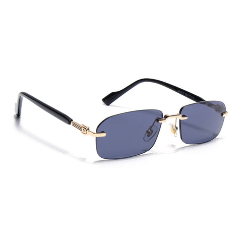 Satan | Smoked Black Rimless Sunglasses | Golden Frame - MG6616