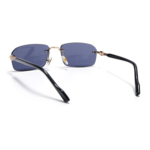 Satan | Smoked Black Rimless Sunglasses | Golden Frame - MG6616