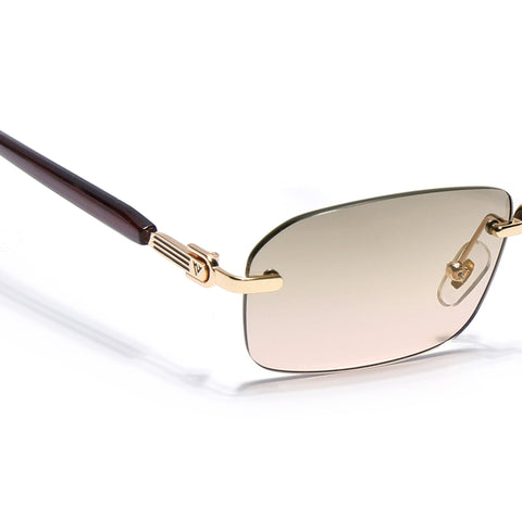 Satan | Light Brown Rimless Sunglasses | Golden Frame - MG6617