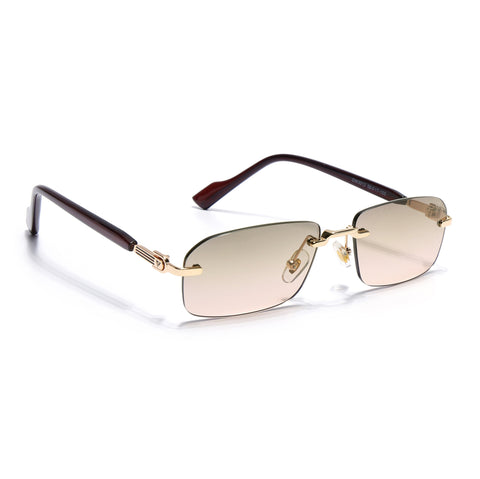Satan | Light Brown Rimless Sunglasses | Golden Frame - MG6617