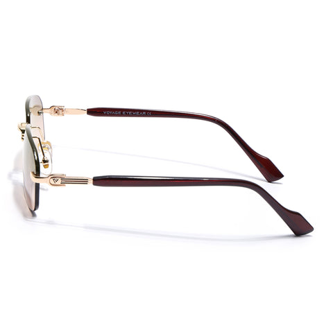 Satan | Light Brown Rimless Sunglasses | Golden Frame - MG6617