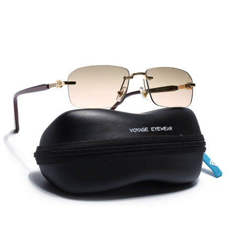 Satan | Light Brown Rimless Sunglasses | Golden Frame - MG6617