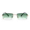 Satan | Emerland Green Rimless Sunglasses | Golden Frame - MG6620