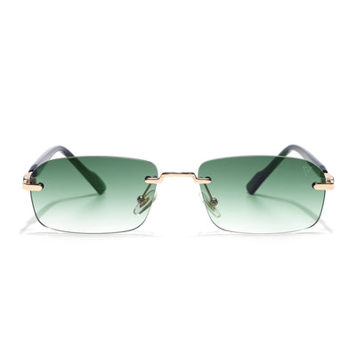 Satan | Emerland Green Rimless Sunglasses | Golden Frame - MG6620