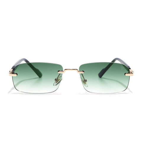 Satan | Emerland Green Rimless Sunglasses | Golden Frame - MG6620