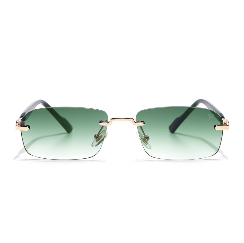 Satan | Emerland Green Rimless Sunglasses | Golden Frame - MG6620