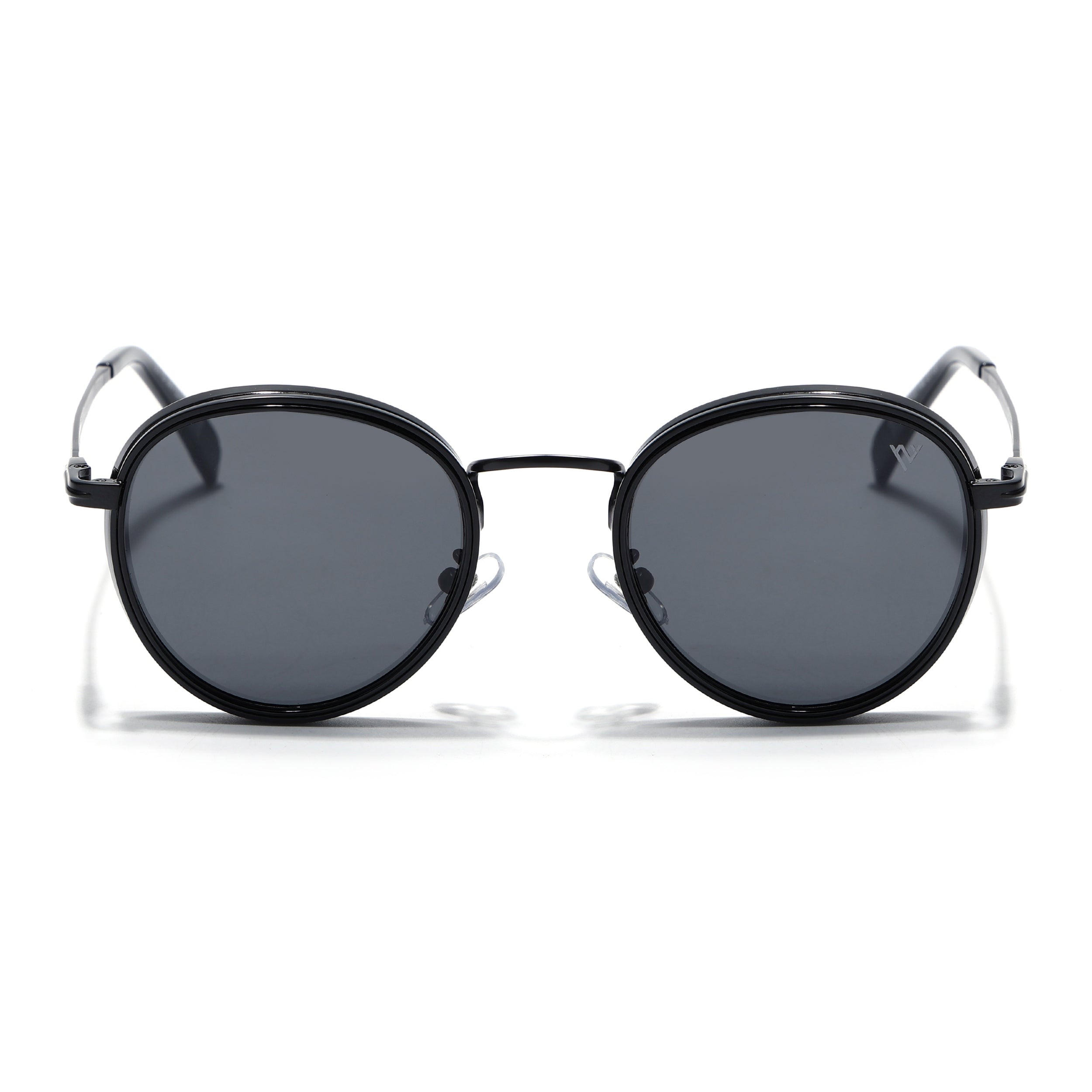 Captain | Matte Black Polarized Round Sunglasses - PMG3980