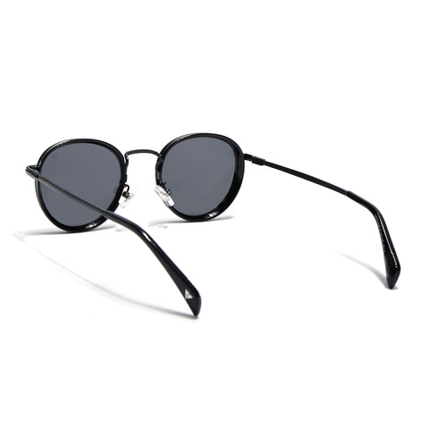 Captain | Matte Black Polarized Round Sunglasses - PMG3980
