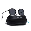 Captain | Matte Black Polarized Round Sunglasses - PMG3980